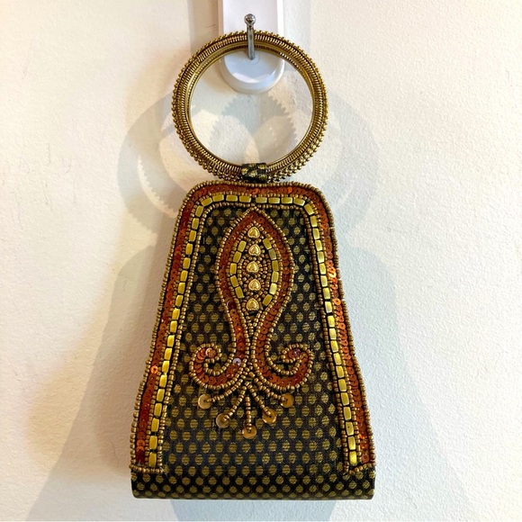 MINI Wristlet Bag Beaded and Sequin Evening Bag - Picture 1 of 10